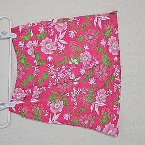 Katherine Way Kiawah Classic Golf Skirt Skort Floral Pink / Green UPF50+ - XS
